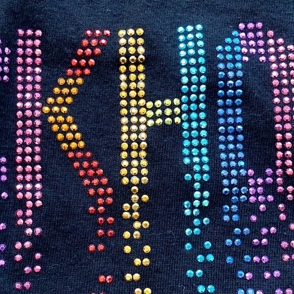 Stockholm Rhinestone Rainbow T-Shirt Black Women’s Small - Picture 3 of 9